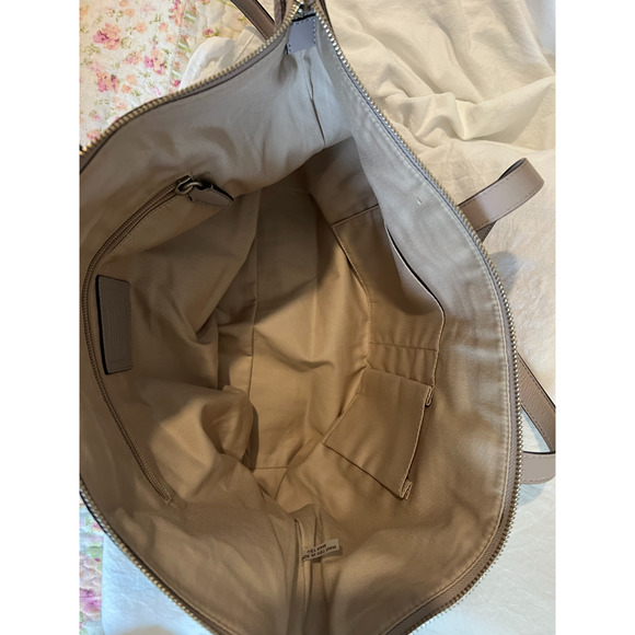 Coach Bleeker Purse Gray Pebble Leather Large Zip Clos Handle Strap Tote Bag - Picture 5 of 14